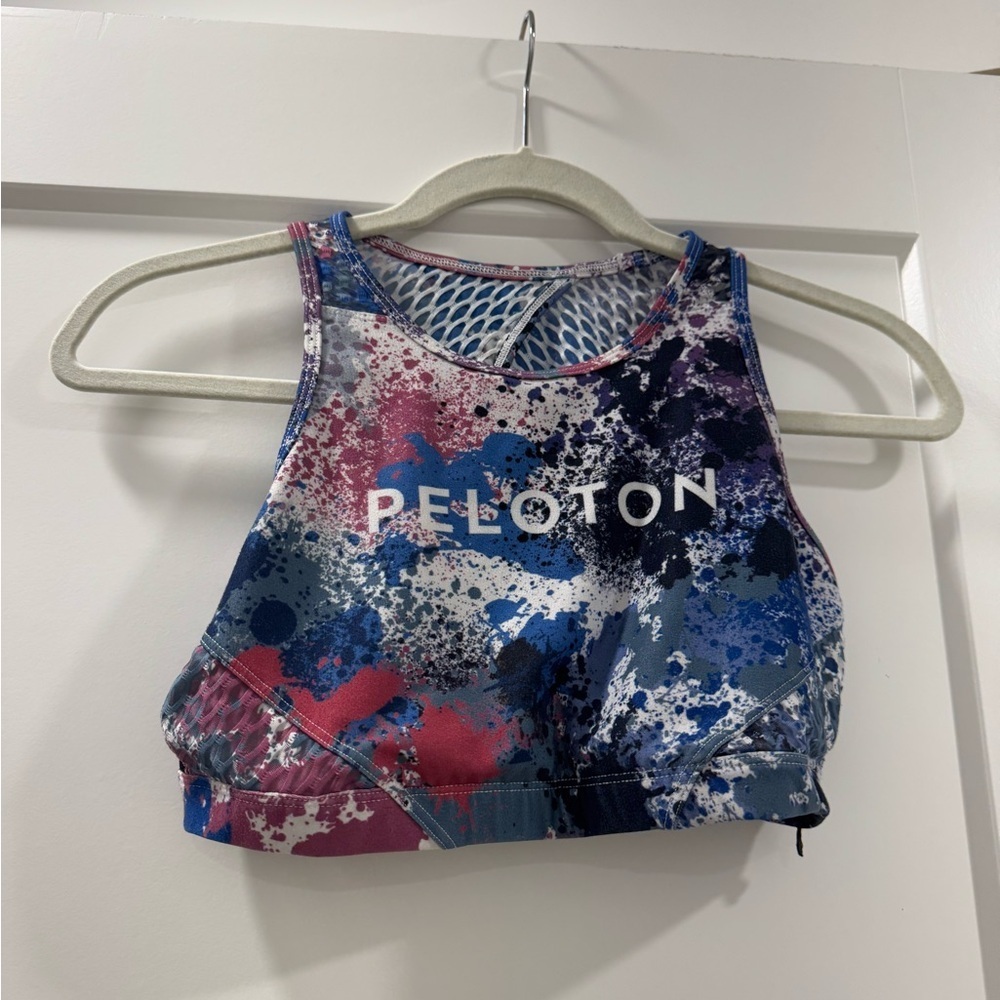 WITH Wear It To Heart Peloton Sports Bra Sz Medium Paint Splatter